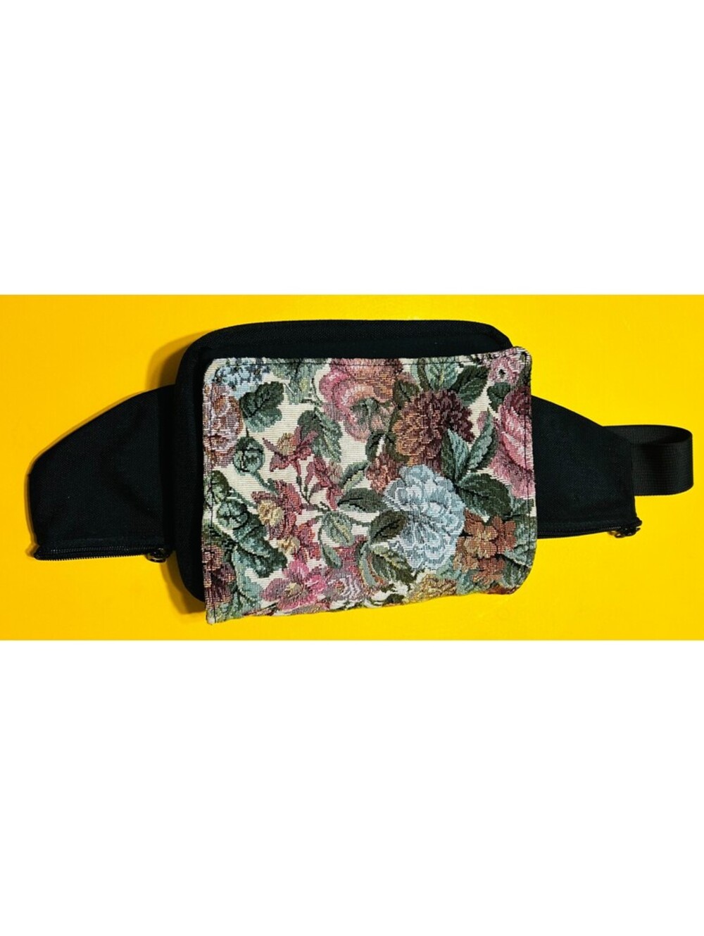 VTG 90s Wild West Boulder Colorado Tapestry Fanny Pack Floral Belt Bag Canvas